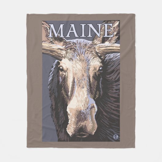 MaineMooseの終わり フリースブランケット (正面)