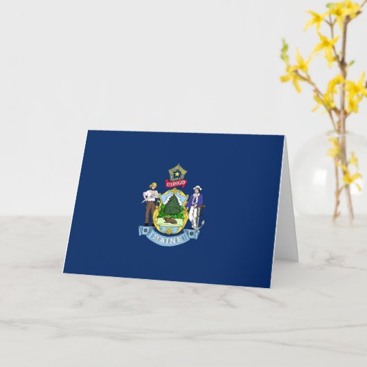 Mainer Flag, Flag of Maine カード (黄色い花)