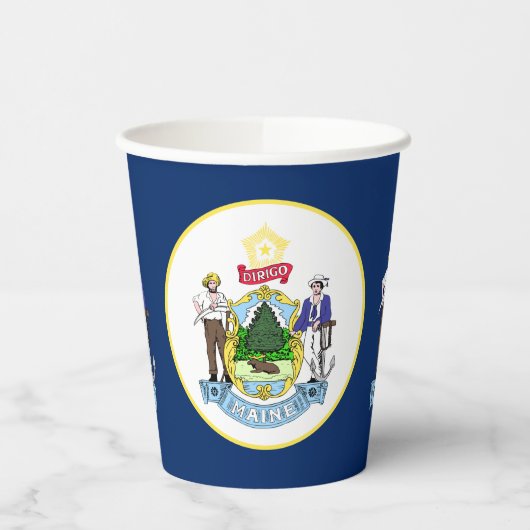 Mainer Flag & Seal, Flag of Maine 紙コップ (左)