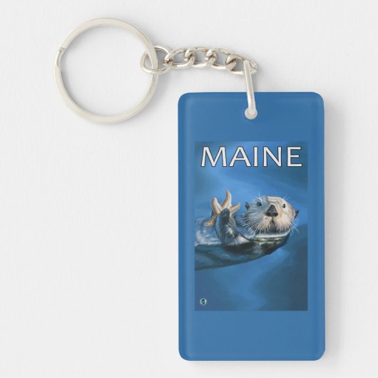 MaineSeaのカワウソ場面 キーホルダー (正面)