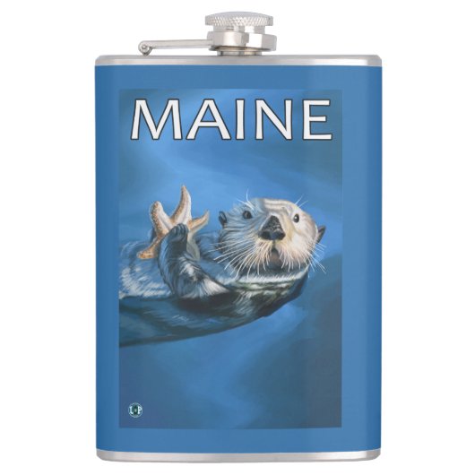 MaineSeaのカワウソ場面 フラスク (正面)