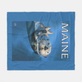 MaineSeaのカワウソ場面 フリースブランケット (正面(横))