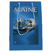 MaineSeaのカワウソ場面 ミディアムペーパーバッグ (正面)