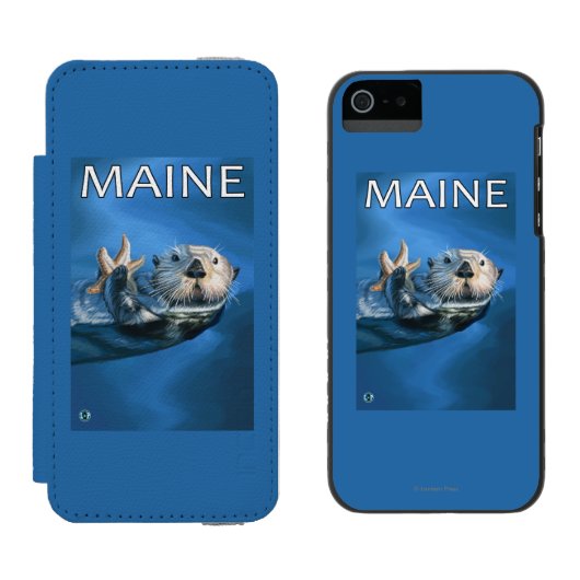 MaineSeaのカワウソ場面 Incipio iPhoneウォレットケース (並び)