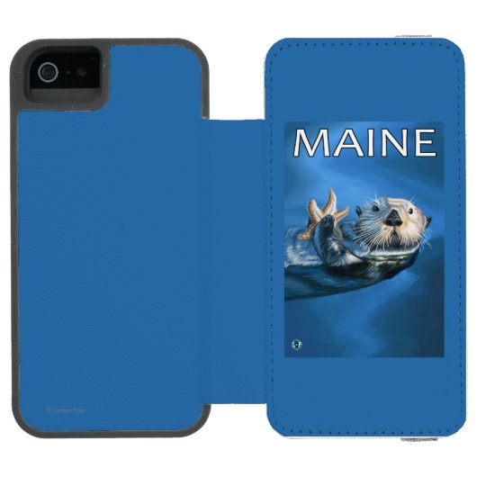 MaineSeaのカワウソ場面 Incipio iPhoneウォレットケース (フォリオオープン)