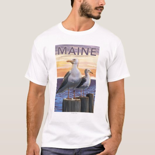 MaineSeaは場面を騙します Tシャツ (正面)
