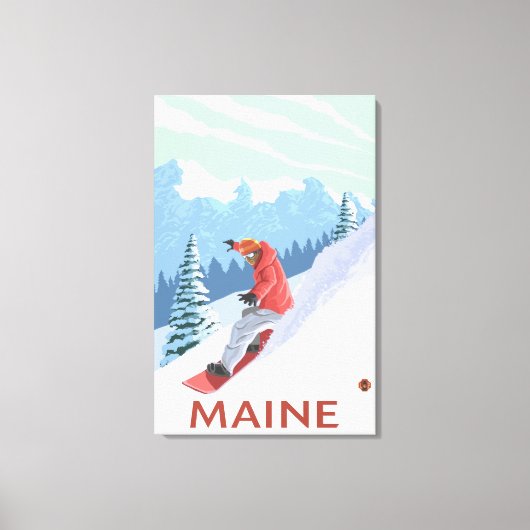 MaineSnowboarderシーン キャンバスプリント (正面)