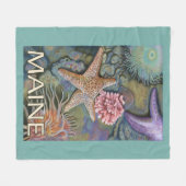 MaineTidepool場面 フリースブランケット (正面(横))