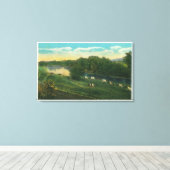 MaineViewの牛の帰郷バインド キャンバスプリント (インサイチュ (ウッドフロア))