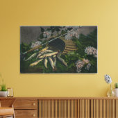 MaineView of a Nice Catch of Maine Lake Trout キャンバスプリント (インサイチュ (リビング))