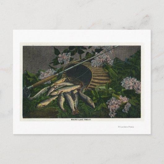 MaineView of a Nice Catch of Maine Lake Trout ポストカード (正面)