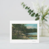 MaineView of a Woman on a Canoe by the Shore ポストカード (スタンド正面)