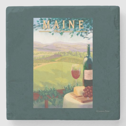 MaineWineの国場面 ストーンコースター (正面)
