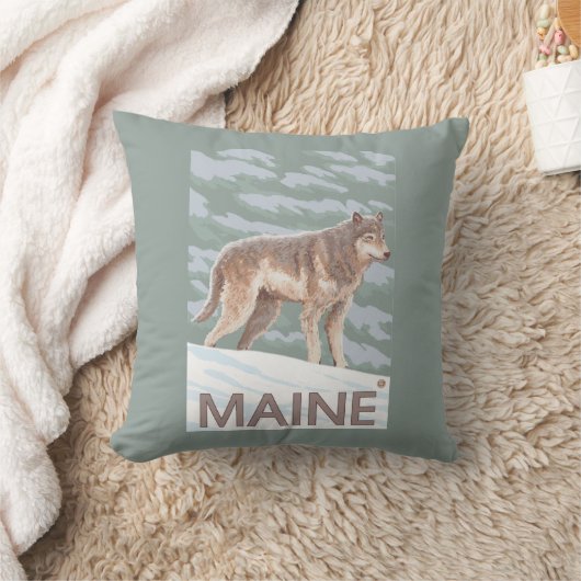 MaineWolf場面 クッション (ブランケット)