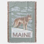 MaineWolf場面 スローブランケット (正面縦)