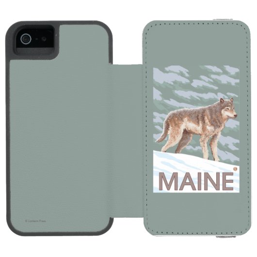 MaineWolf場面 Incipio iPhoneウォレットケース (フォリオオープン)