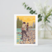 MaineWomenフライ釣りシーン ポストカード (スタンド正面)