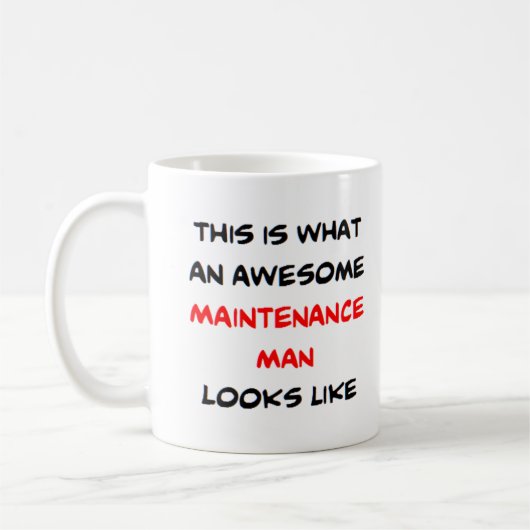 maintenance man, awesome コーヒーマグカップ (左)