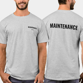 Maintenance Staff Shirt Personalized Name Tシャツ
