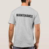Maintenance Staff Shirt Personalized Name Tシャツ (裏面)