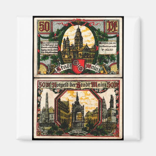 Mainz 50 Pfg 1921 マグネット (正面)