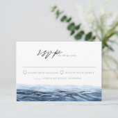 MAIRIオーシャンまたは湖の目的地ウェディングRSVPカード 招待状 (スタンド正面)