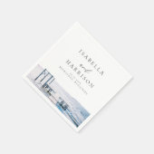 MAIRIレイクピア目的地の水の色結婚の設定 スタンダードカクテルナプキン (角)