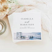 MAIRIレイクピア目的地の水の色結婚の設定 スタンダードカクテルナプキン