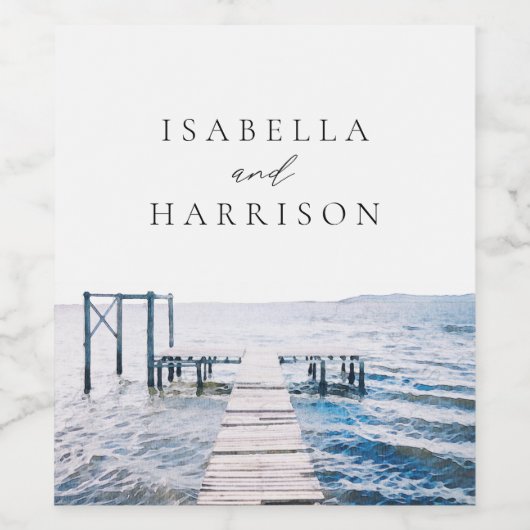 MAIRIレイクピア目的地の水の色結婚の設定 ワインラベル (シングルラベル)