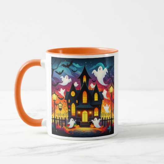 Maison Hantée Fantomatique - Scène Halloween マグカップ (左)