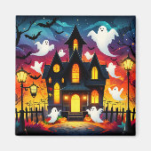 Maison Hantée Fantomatique - Scène Halloween マグネット (正面)