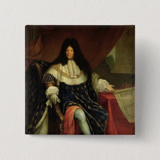 Maison Royaleの計画を保持するルイ14世 缶バッジ (正面)