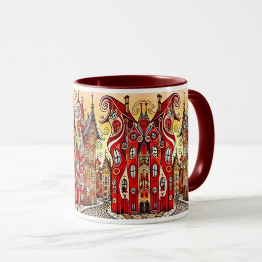 Maisons colorées et imaginaires. マグカップ (正面右)