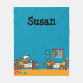 Maisyおよびシリルは場面休暇で出かけます フリースブランケット (正面)