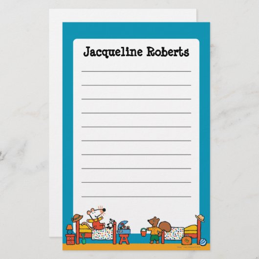 Maisyおよびシリルは場面休暇で出かけます 便箋 (正面/裏面)