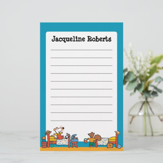 Maisyおよびシリルは場面休暇で出かけます 便箋 (スタンド正面)