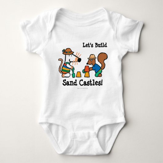 Maisyおよびシリルは砂の城を造ります ベビーボディスーツ (正面)