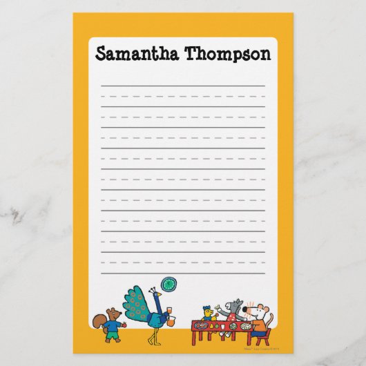 Maisyおよび友人の就学前の軽食の時間 便箋 (正面)