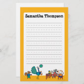 Maisyおよび友人の就学前の軽食の時間 便箋 (正面/裏面)