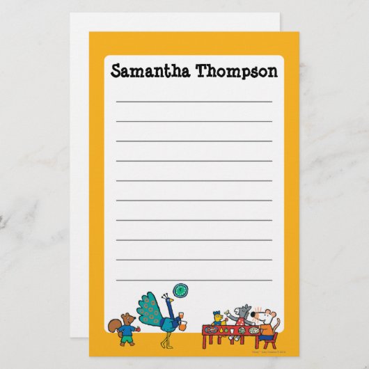 Maisyおよび友人の就学前の軽食の時間 便箋 (正面/裏面)