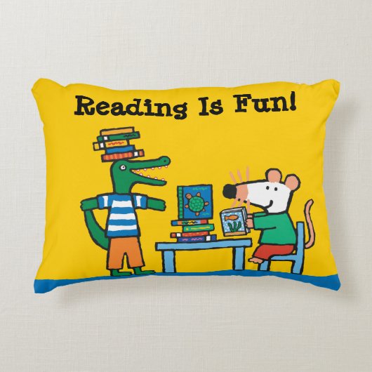 Maisyおよび友人は図書館を楽しみます アクセントクッション (正面)