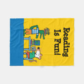 Maisyおよび友人は図書館を楽しみます フリースブランケット (正面(横))