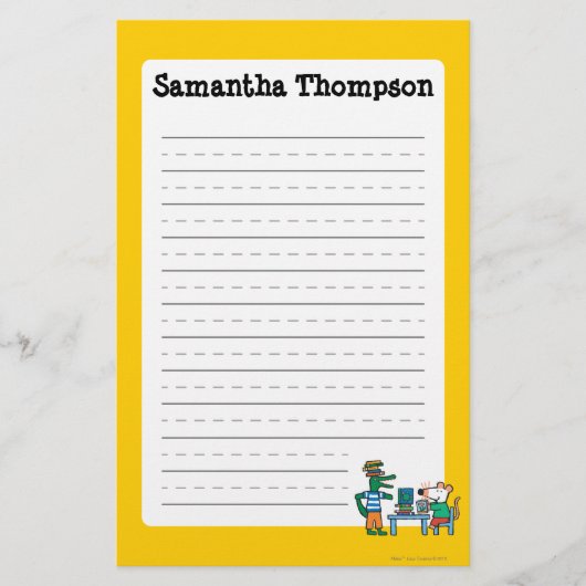 Maisyおよび友人は図書館を楽しみます 便箋 (正面)