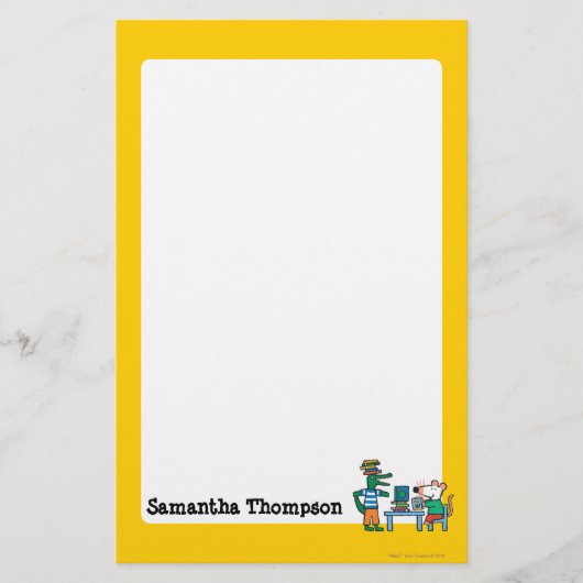 Maisyおよび友人は図書館を楽しみます 便箋 (正面)