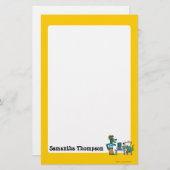 Maisyおよび友人は図書館を楽しみます 便箋 (正面/裏面)