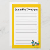 Maisyおよび友人は図書館を楽しみます 便箋 (正面/裏面)