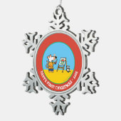 Maisyが付いているペンキ! スノーフレークピューターオーナメント (右)