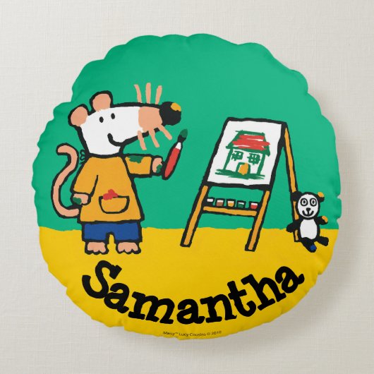 Maisyが付いているペンキ! ラウンドクッション (正面)