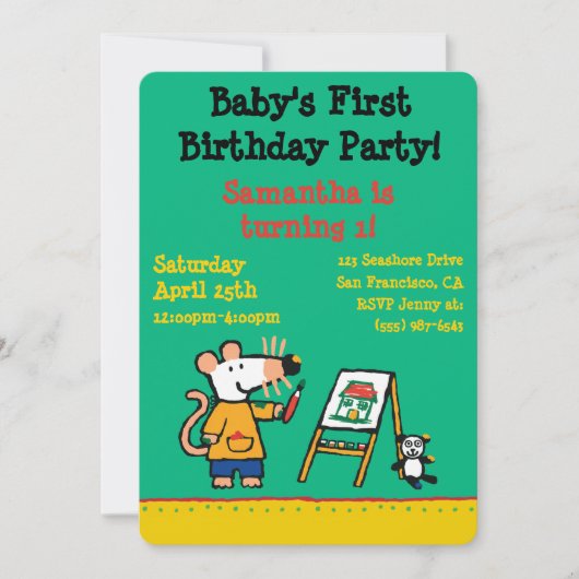 Maisyが付いているペンキ! 招待状 (正面)