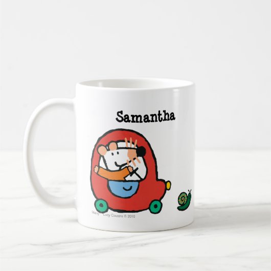 Maisyはかわいく赤い車を運転します コーヒーマグカップ